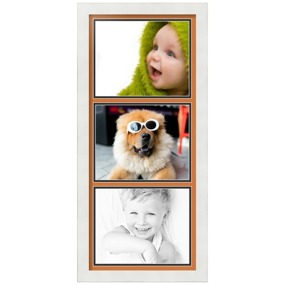 ArtToFrames Collage Photo Picture Frame with 3 - 8x10" Openings, Framed in White with Octoberfest and Black Mats (CDM-3966-1052)