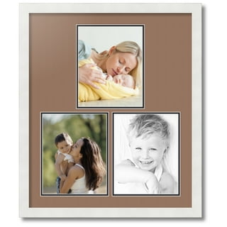 ArtToFrames 24x34 Matted Picture Frame with 20x30 Single Mat Photo Opening  Framed in 1.25 Off White Wash on Ash and 2 Autumn Gold Mat (FWM-4098-24x34)