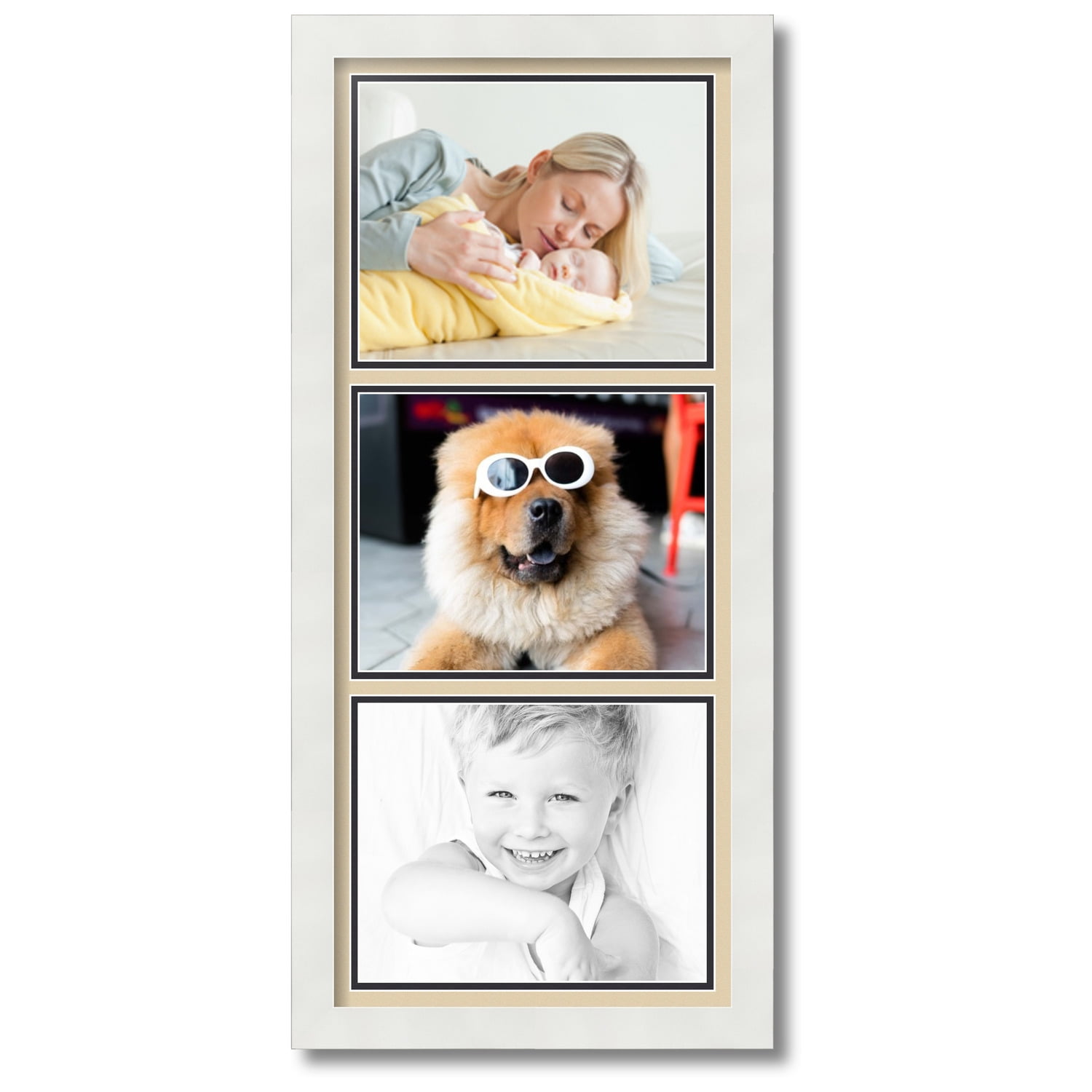 ArtToFrames Collage Photo Picture Frame with 3 8x10 Openings, Framed