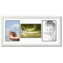 ArtToFrames Collage Photo Picture Frame with 3 - 8x12 Openings, Framed in White with Super White and Black Mats (CDM-3966-70)