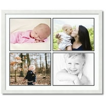 ArtToFrames Collage Photo Picture Frame with 4 - 11x14" Openings, Framed in White with Super White and Black Mats (CDM-3966-3)