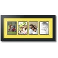 thumbnail image 1 of ArtToFrames Collage Photo Picture Frame with 4 - 3.5x5" Openings, Framed in Black with Canary and Black Mats (CDM-3926-5), 1 of 8