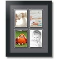 thumbnail image 1 of ArtToFrames Collage Photo Picture Frame with 4 - 3.5x5" Openings, Framed in Black with Mountain Grey and Black Mats (CDM-3926-532), 1 of 8