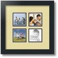 thumbnail image 1 of ArtToFrames Collage Photo Picture Frame with 4 - 3x3" Openings, Framed in Black with Buttercup and Black Mats (CDM-3926-7), 1 of 8
