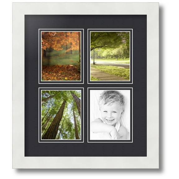 ArtToFrames Collage Photo Picture Frame with 4 - 3x5" Openings, Framed in White with Black and Black Mats (CDM-3966-13)