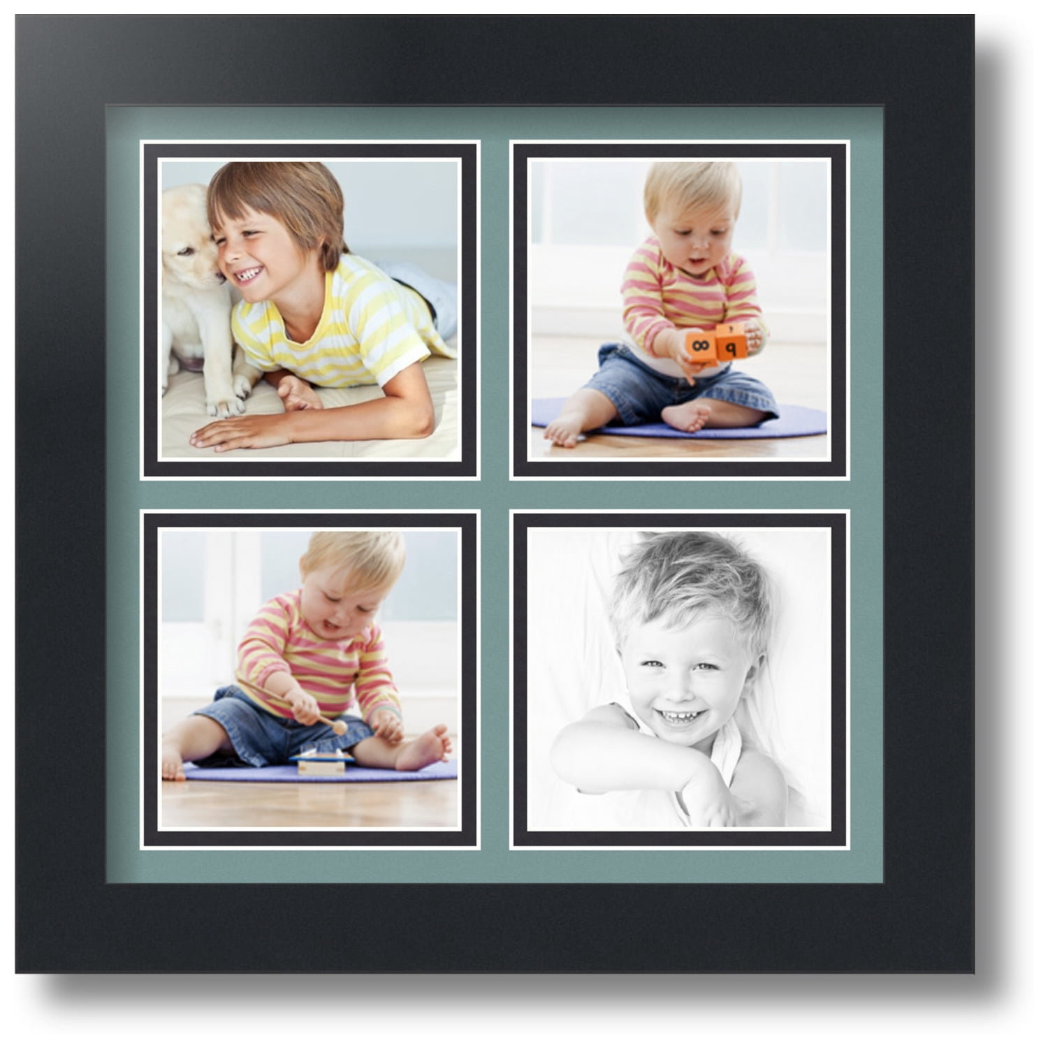 ArtToFrames Collage Photo Picture Frame with 4 - 4x4 Openings, Framed ...