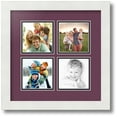 thumbnail image 1 of ArtToFrames Collage Photo Picture Frame with 4 - 4x4 Openings, Framed in White with Ruby and Black Mats (CDM-3966-2), 1 of 8