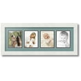 thumbnail image 1 of ArtToFrames Collage Photo Picture Frame with 4 - 4x5 Openings, Framed in White with Nile Green and Black Mats (CDM-3966-5), 1 of 8