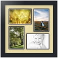 thumbnail image 1 of ArtToFrames Collage Photo Picture Frame with 4 - 4x6" Openings, Framed in Black with Buttercup and Black Mats (CDM-3926-178), 1 of 8