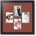 thumbnail image 1 of ArtToFrames Collage Photo Picture Frame with 4 - 4x6" Openings, Framed in Black with Cognac and Black Mats (CDM-3926-498), 1 of 8