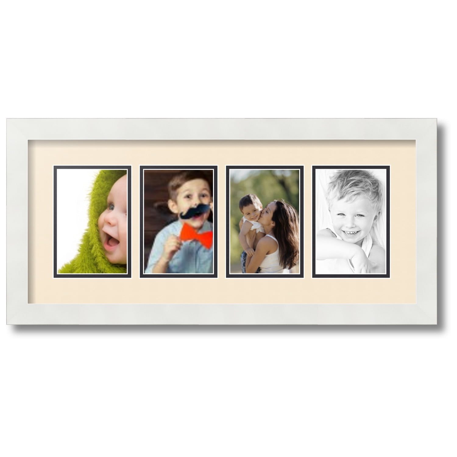 ArtToFrames Collage Photo Picture Frame with 4 - 4x6 Openings, Framed ...