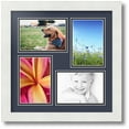 thumbnail image 1 of ArtToFrames Collage Photo Picture Frame with 4 - 4x6 Openings, Framed in White with Blue Jay and Black Mats (CDM-3966-16), 1 of 8