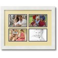 thumbnail image 1 of ArtToFrames Collage Photo Picture Frame with 4 - 4x6" Openings, Framed in White with Buttercup and Black Mats (CDM-3966-11), 1 of 8