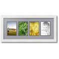 thumbnail image 1 of ArtToFrames Collage Photo Picture Frame with 4 - 4x6" Openings, Framed in White with Silver and Black Mats (CDM-3966-14), 1 of 8