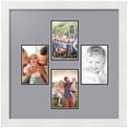 thumbnail image 1 of ArtToFrames Collage Photo Picture Frame with 4 - 4x6" Openings, Framed in White with Silver and Black Mats (CDM-3966-498), 1 of 8