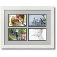 thumbnail image 1 of ArtToFrames Collage Photo Picture Frame with 4 - 4x6 Openings, Framed in White with TV Grey and Black Mats (CDM-3966-3), 1 of 8