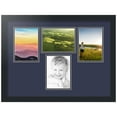 thumbnail image 1 of ArtToFrames Collage Photo Picture Frame with 4 - 5x7" Openings, Framed in Black with Deep Blue and Black Mats (CDM-3926-151), 1 of 8