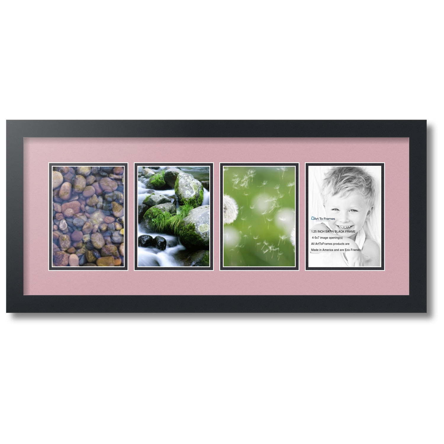 ArtToFrames Collage Mat Picture Photo Frame 4 4x6 Openings in Satin White  2