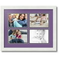 thumbnail image 1 of ArtToFrames Collage Photo Picture Frame with 4 - 5x7 Openings, Framed in White with Grape and Black Mats (CDM-3966-3), 1 of 8