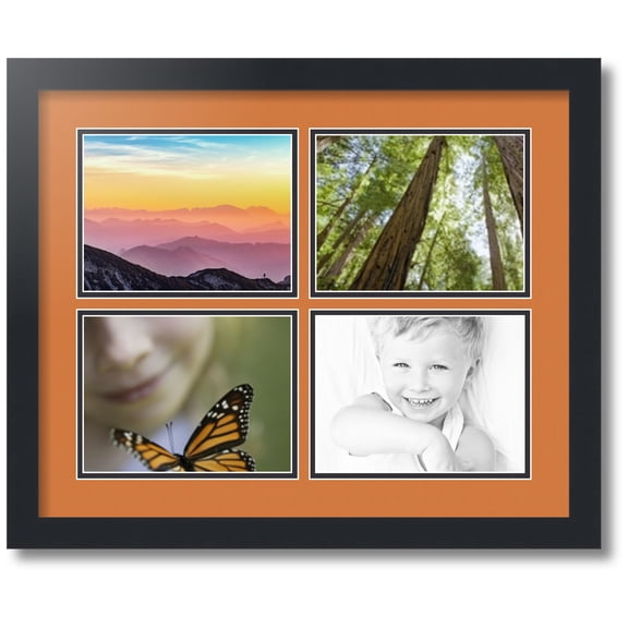 ArtToFrames Collage Photo Picture Frame with 4 - 6x8 Openings, Framed in Black with Octoberfest and Black Mats (CDM-3926-3)