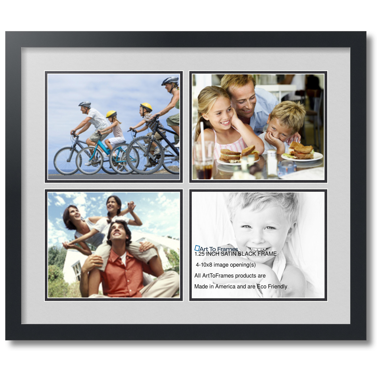 ArtToFrames Collage Photo Picture Frame with 4 8x10 Openings, Framed