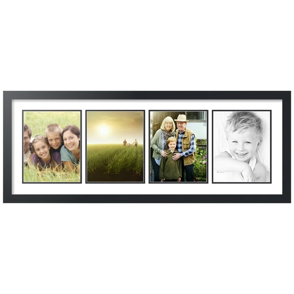ArtToFrames Collage Photo Picture Frame with 4 - 8x10" Openings, Framed in Black with Crisp and Black Mats (CDM-3926-19)