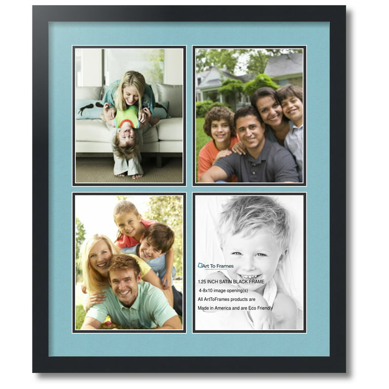 ArtToFrames Collage Mat Picture Photo Frame 4 4x6 Openings in Satin White  2