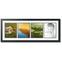 ArtToFrames Collage Photo Picture Frame with 4 - 8x10" Openings, Framed in Black with Super White and Black Mats (CDM-3926-19)