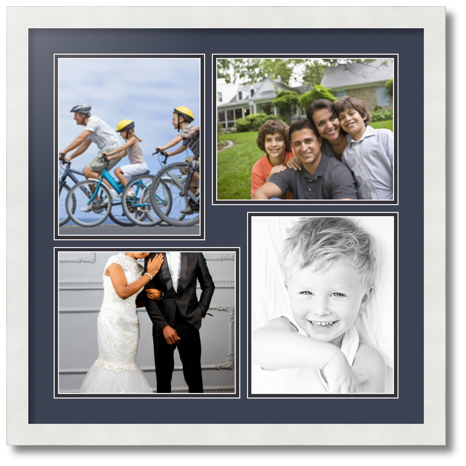 PETAFLOP 5x7 Picture Frames Collage 4 openings Photo Collage Frames for Walls Wo