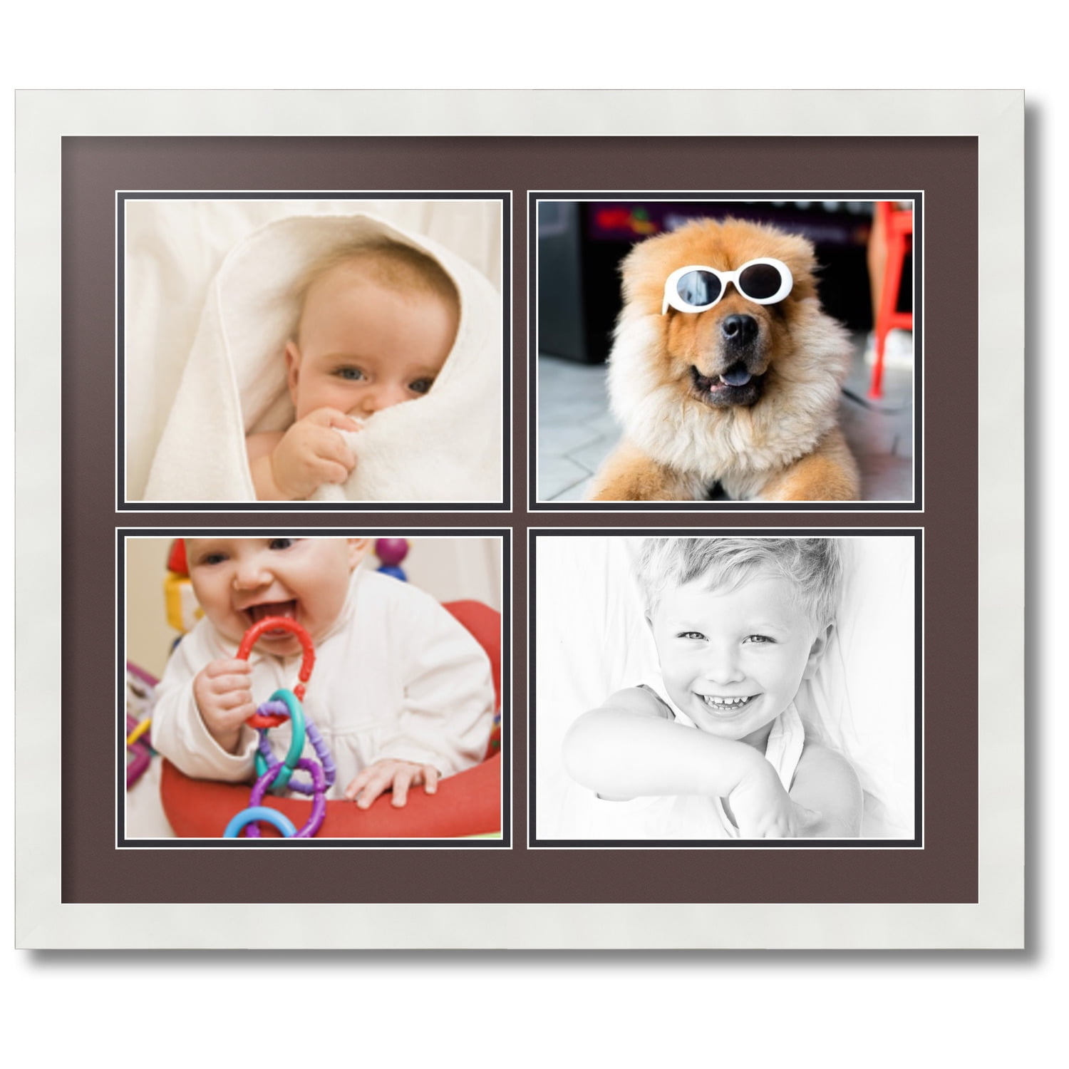 ArtToFrames Collage Photo Picture Frame with 4 8x10 Openings, Framed