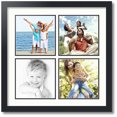 thumbnail image 1 of ArtToFrames Collage Photo Picture Frame with 4 - 8x8" Openings, Framed in Black with Fabric White and Black Mats (CDM-3926-628), 1 of 8
