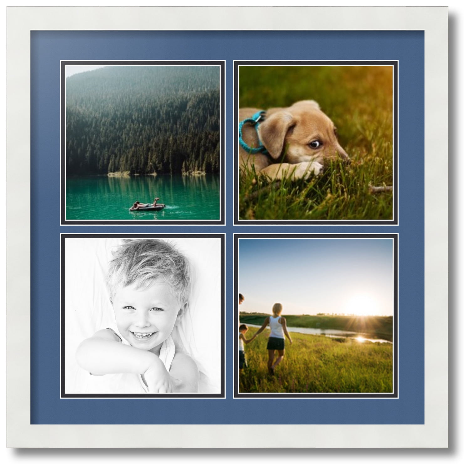  ArtToFrames Collage Photo Frame Double Mat with 4-4x4
