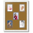 thumbnail image 1 of ArtToFrames Collage Photo Picture Frame with 5 - 3.5x5 Openings, Framed in White with El Dorado and Black Mats (CDM-3966-106), 1 of 1
