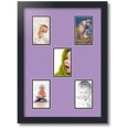 thumbnail image 1 of ArtToFrames Collage Photo Picture Frame with 5 - 3x5 Openings, Framed in Black with Lavender Mist and Black Mats (CDM-3926-106), 1 of 8