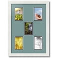 thumbnail image 1 of ArtToFrames Collage Photo Picture Frame with 5 - 3x5 Openings, Framed in White with Nile Green and Black Mats (CDM-3966-106), 1 of 1