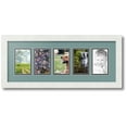 thumbnail image 1 of ArtToFrames Collage Photo Picture Frame with 5 - 3x5 Openings, Framed in White with Nile Green and Black Mats (CDM-3966-115), 1 of 8