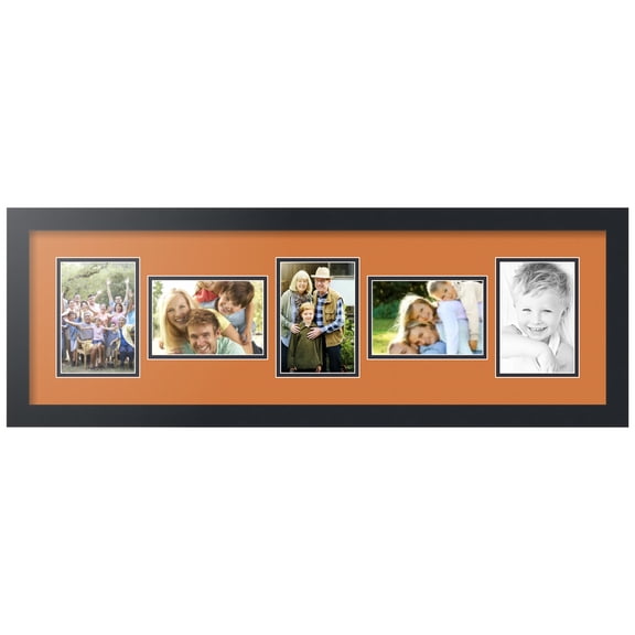 ArtToFrames Collage Photo Picture Frame with 5 - 4x6" Openings, Framed in Black with Octoberfest and Black Mats (CDM-3926-148)