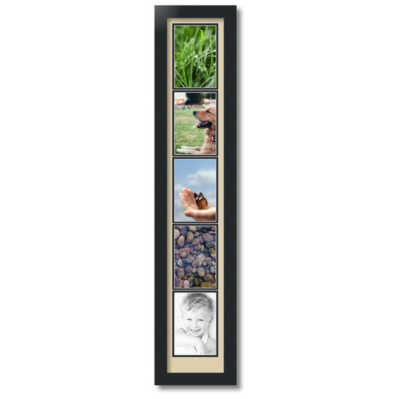 ArtToFrames Collage Photo Picture Frame with 5 - 4x6 Openings, Framed in Black with Seaside and Black Mats (CDM-3926-9999)