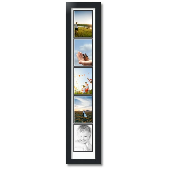ArtToFrames Collage Photo Picture Frame with 5 - 4x6 Openings, Framed in Black with Super White and Black Mats (CDM-3926-9999)