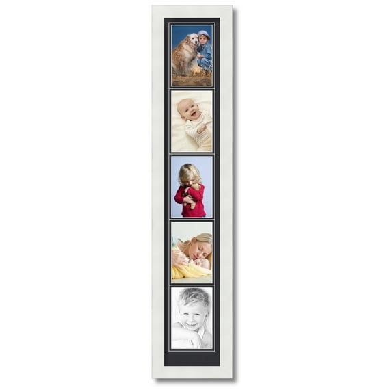 ArtToFrames Collage Photo Picture Frame with 5 - 4x6 Openings, Framed in White with Black and Black Mats (CDM-3966-9999)