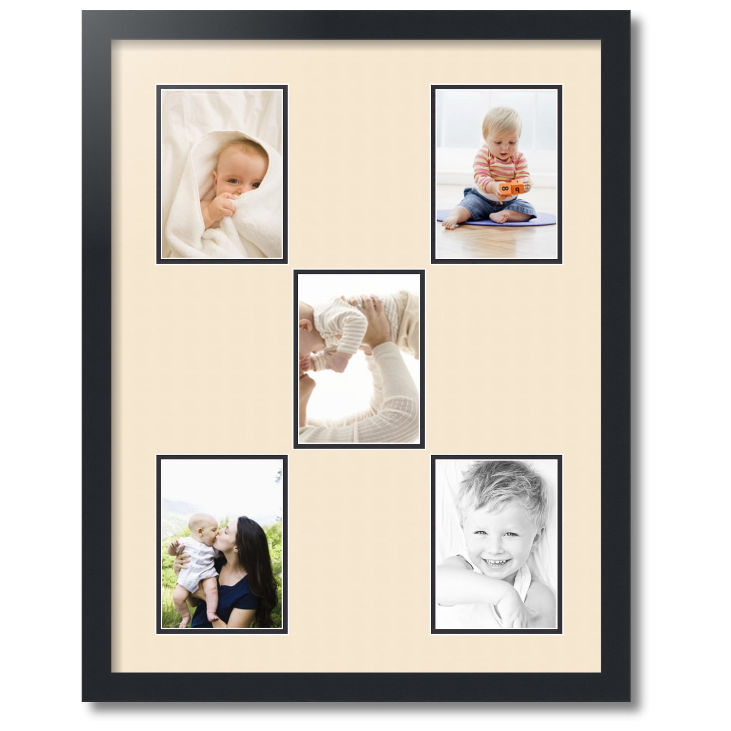 ArtToFrames Collage Photo Picture Frame with 5 5x7 Openings, Framed