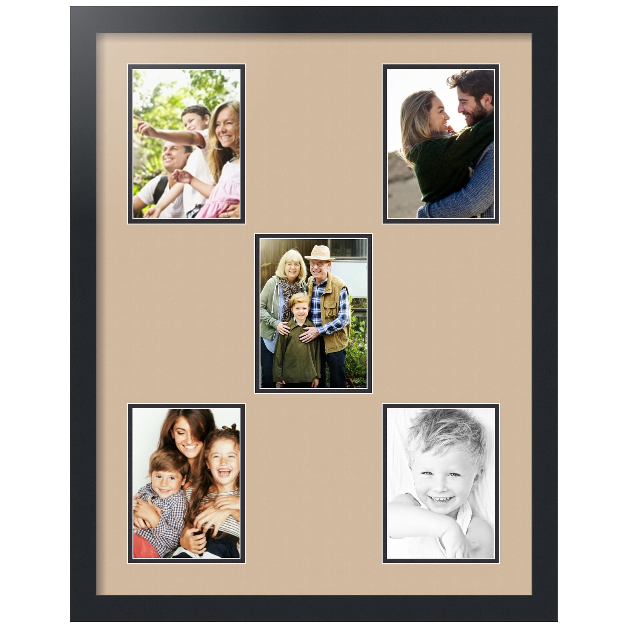 ArtToFrames Collage Photo Picture Frame with 5 - 5x7 Openings, Framed ...