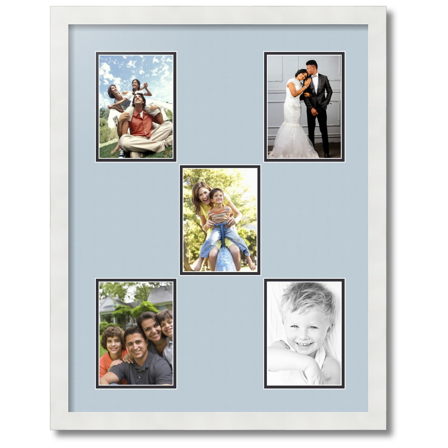 ArtToFrames Collage Photo Picture Frame with 5 5x7 Openings, Framed