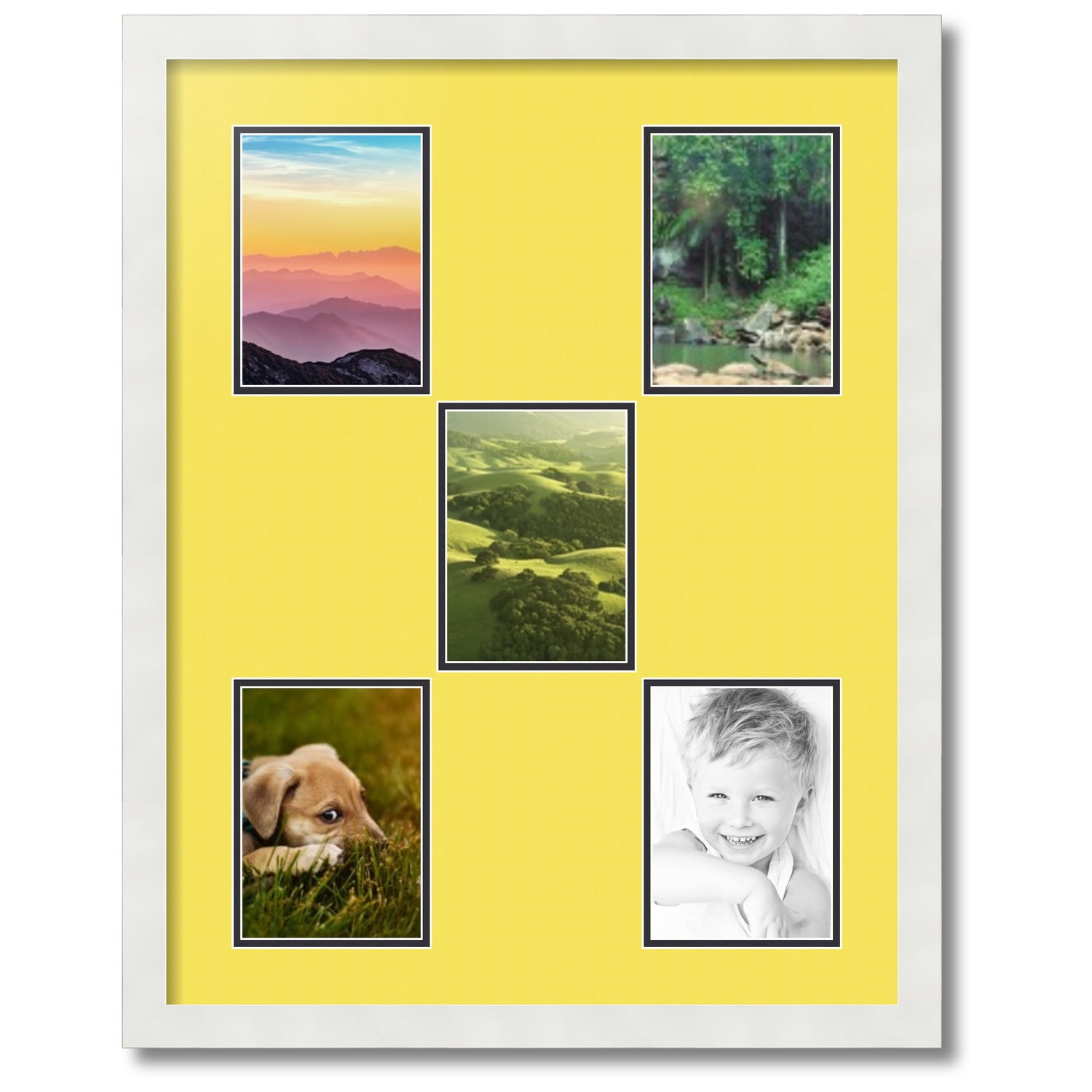 ArtToFrames Collage Photo Picture Frame with 5 - 5x7 Openings, Framed ...