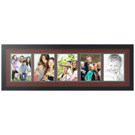 ArtToFrames Collage Photo Picture Frame with 5 - 6x8" Openings, Framed in Black with Maroon and Black Mats (CDM-3926-894)