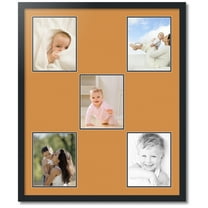 ArtToFrames Collage Photo Picture Frame with 5 - 8x10" Openings, Framed in Black with Amber and Black Mats (CDM-3926-990)