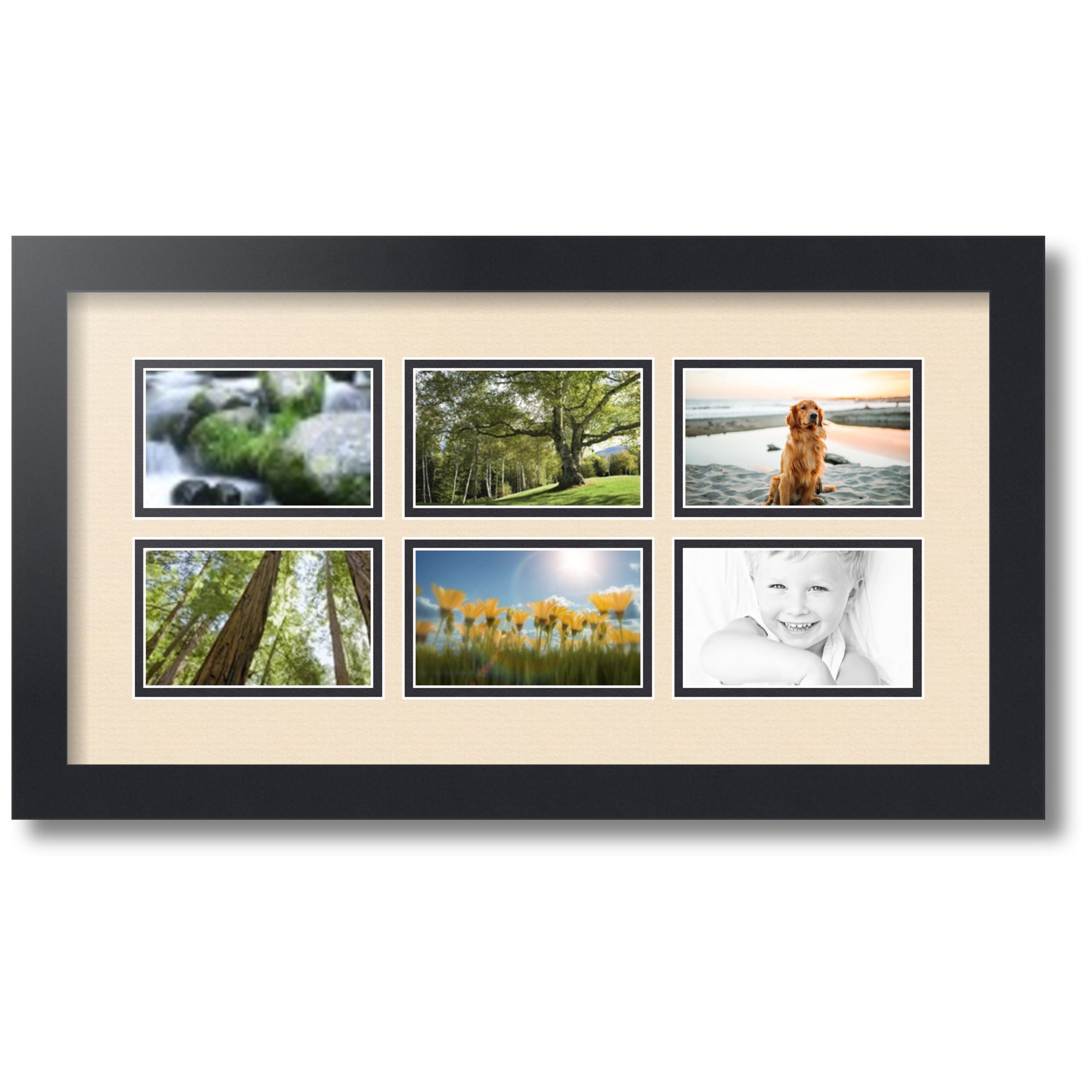 ArtToFrames Collage Photo Picture Frame with 6 - 3x5 Openings, Framed ...