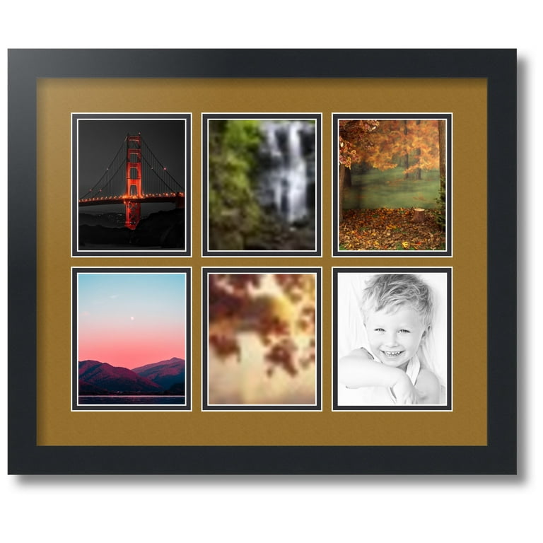 ArtToFrames Collage Photo Picture Frame with 4 - 4x6 inch Openings, Framed  in Black with Over 62 Mat Color Options and Regular Glass (CSM-3926-178)