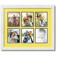 thumbnail image 1 of ArtToFrames Collage Photo Picture Frame with 6 - 4.5x5.5 Openings, Framed in White with Canary and Black Mats (CDM-3966-151), 1 of 8