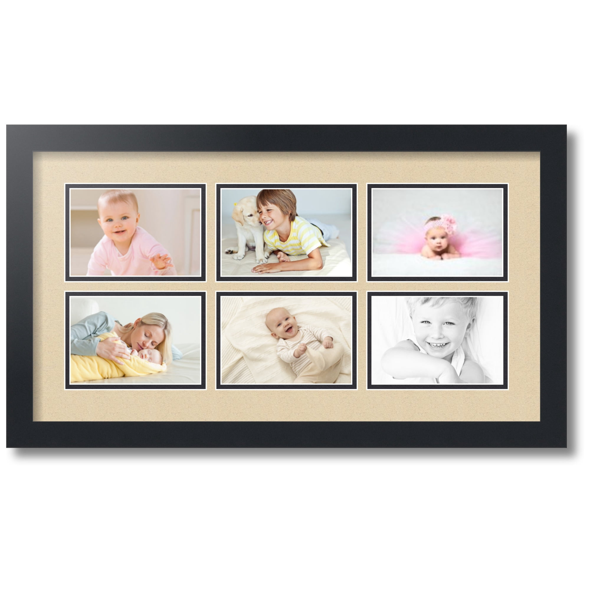 ArtToFrames Collage Photo Picture Frame with 6 - 4x6 Openings, Framed ...
